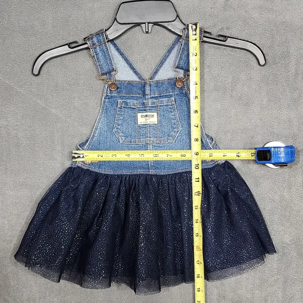 Oshkosh Bib‎ Overall Dress Baby Girl Navy Blue Sparkly Tutu Dress 24Months